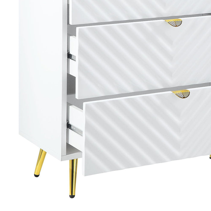 Gaines - 55" Dresser - White High Gloss ACME