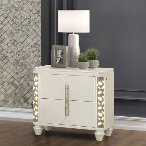 Cinderella - Nightstand With LED Accents And 2 Storage Drawers - Beige Matrix Furniture Group
