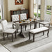 Dining Set With Bench, 6 Piece Hearth and Haven