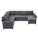 Convertible U-Shaped Sectional Sofa Bed With USB Ports And Storage Hearth and Haven