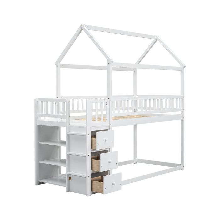 Bunk Bed With Shelves And Drawers, Storage Focused Design Home Essentials