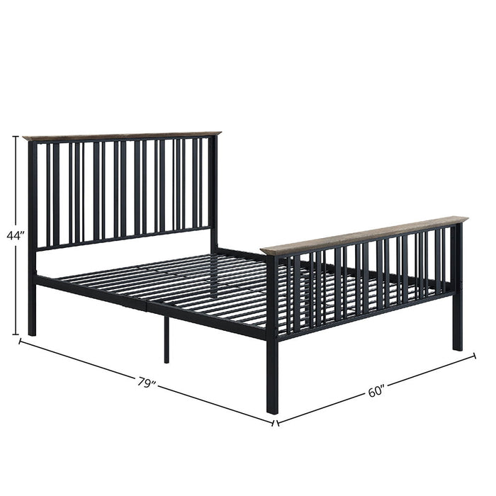 Zudora - Full Bed - Antique Oak & Black