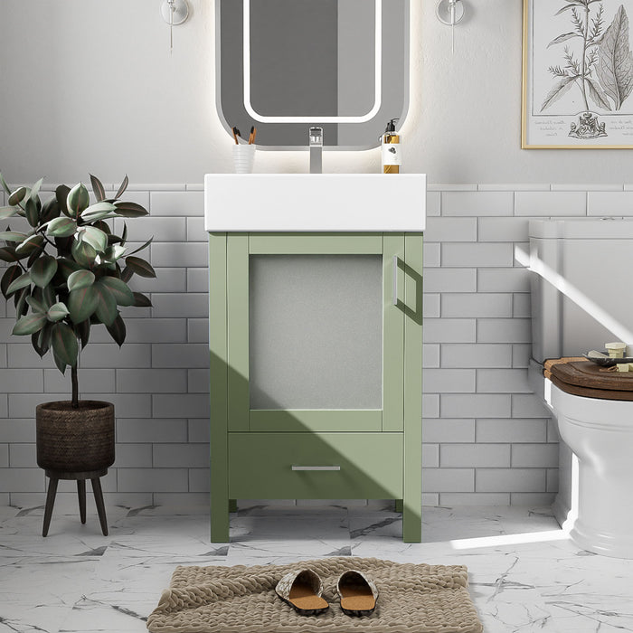 Bathroom Vanity With Ceramic Sink And Ample Storage, Ideal For Small Bathrooms Hearth and Haven