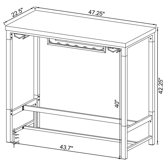 Tonneson - Bar Table With Trestle Base And Wine Storage - White Furniture Max