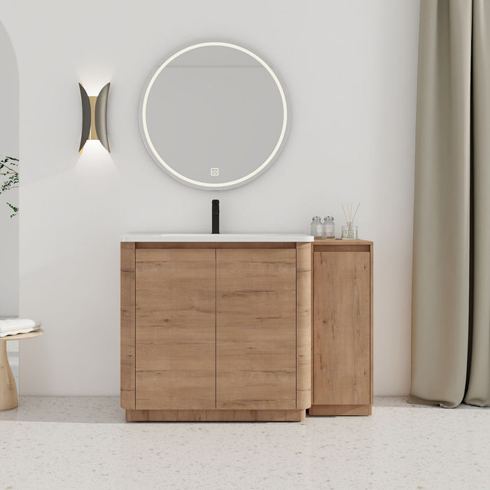 Freestanding Bathroom Vanity With Sink, 1 Small Storage Cabinet, Soft Close Door Home Essentials