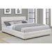 Modern Platform Bed With Upholstered Grid-Patterned Headboard Home Essentials