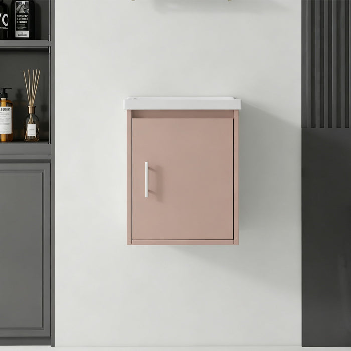 Floating Bathroom Vanity Combo, Wall Mounted Cabinet With Sink & Soft Close Doors For Small Bathrooms Home Essentials