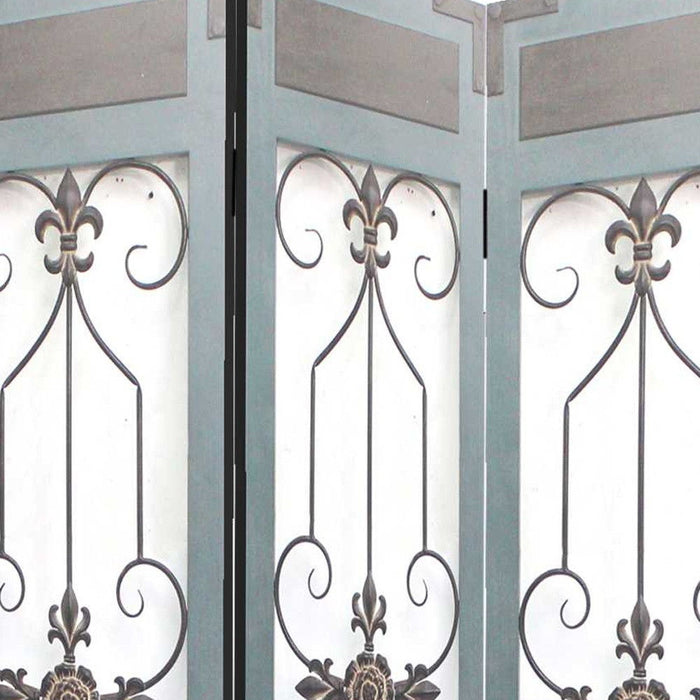 Wood Metal Screen - Light Blue