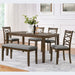 Elegant 6 Piece Dining Table Set With 4 Chairs And Bench Home Essentials