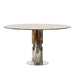 Round Glass Dining Table With Stainless Steel Legs And Chairs Home Essentials