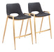 Desi - Counter Stool With Gold Legs (Set of 2) Zuo Modern