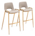 Desi - Barstool Chair With Gold Base (Set of 2) Zuo Modern