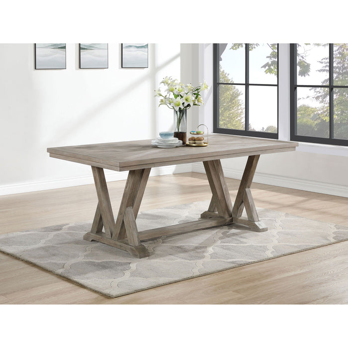 Ruston - Rectangular Dining Table With Trestle Design - Gray Furniture Max