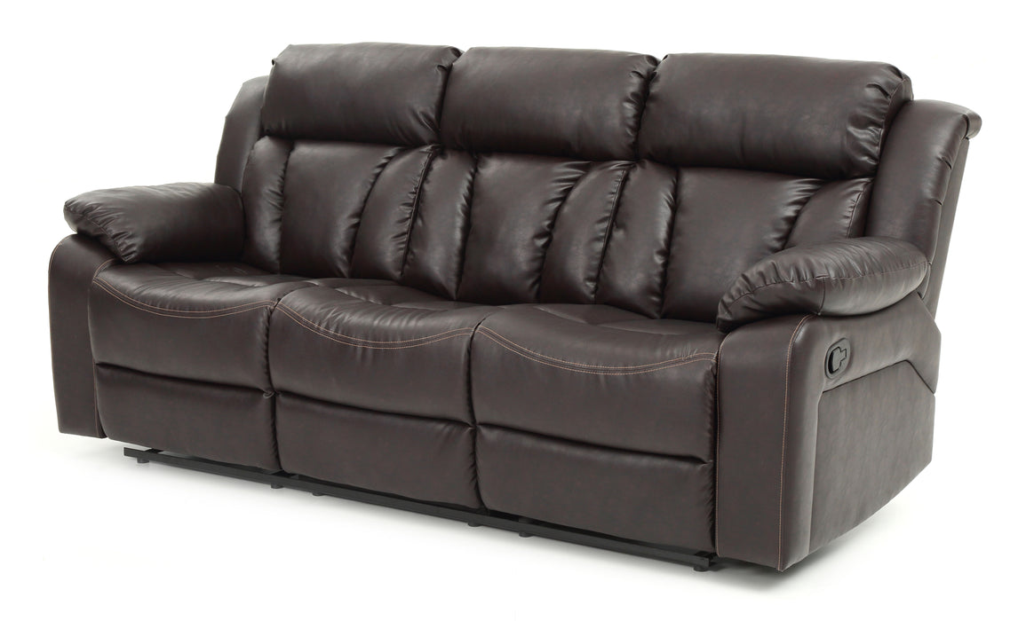 Glory Furniture Daria Reclining Sofa, Dark Brown