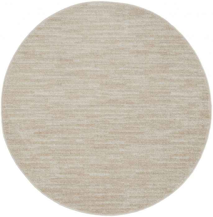 4' X 4' Round Non Skid Indoor / Outdoor Area Rug - Ivory / Beige