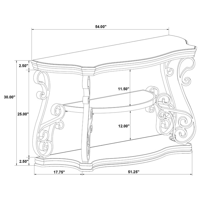 Gretta - Merlot 2 Shelf Sofa Console Table - Brown Furniture Max