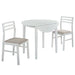 Cliff - 3 Piece Round Drop Leaf Dining Table Set With Ladderback Chairs - White Furniture Max