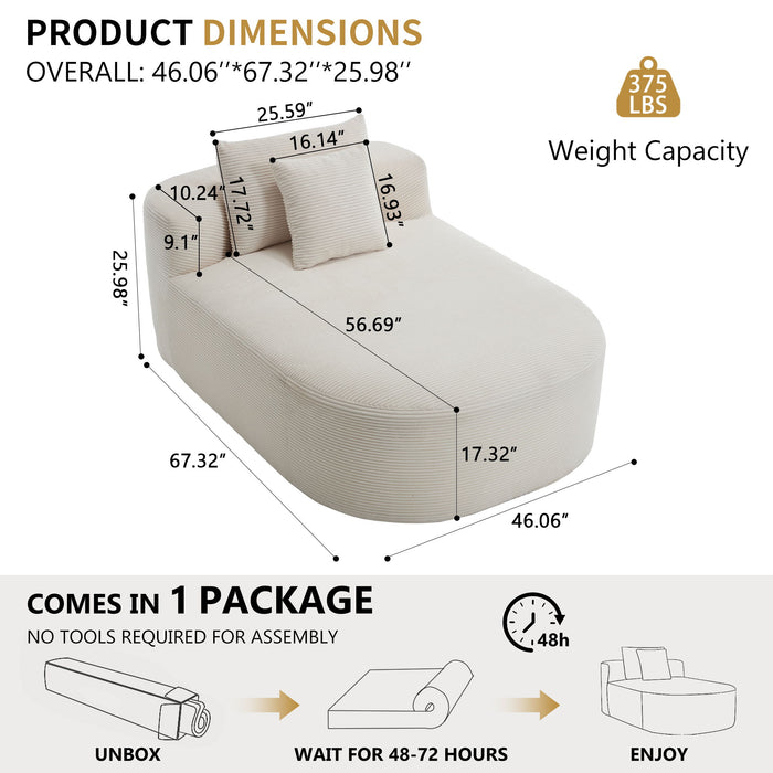 Oversized Chaise Lounge Sofa Bed With Deep Seat And Soft Pillows Home Essentials