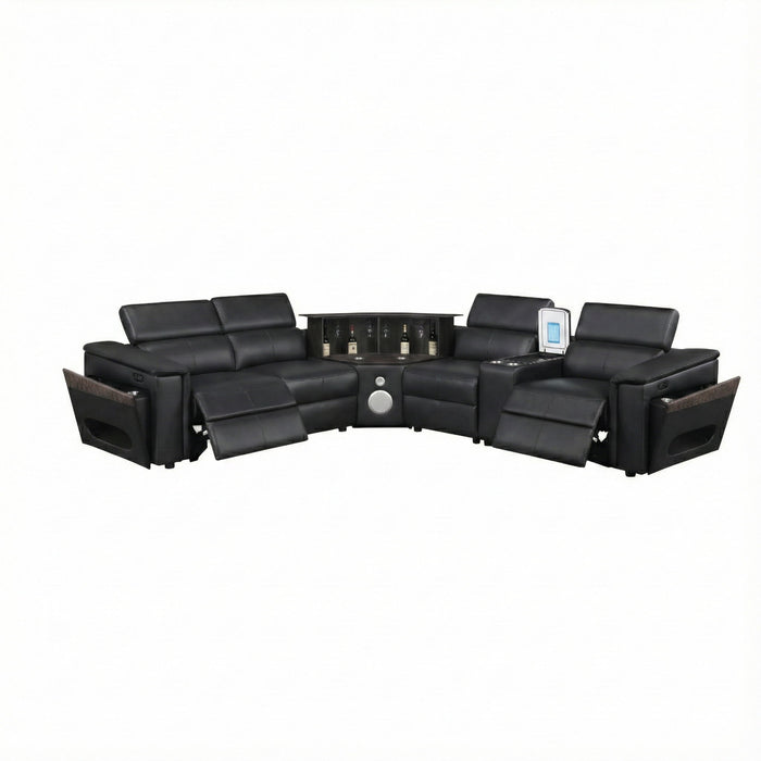 Nova - Sectional With Bluetooth Speaker, LED And Lifting Wine Cabinet Matrix Furniture Group