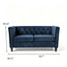 Button Tufted Loveseat, 2 Seater With Square Arm Couch For Living Room US Pride