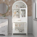 Arched Kitchen Pantry Cabinet With Adjustable Shelves & Barn Door Design Home Essentials