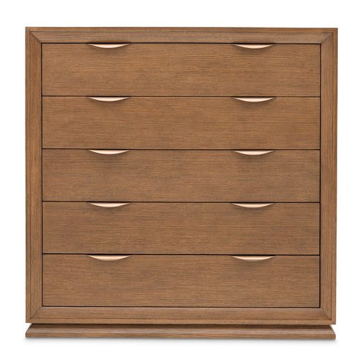 Portrait - 5-Drawer Chest With LED Lights - Sienna Brown Michael Amini