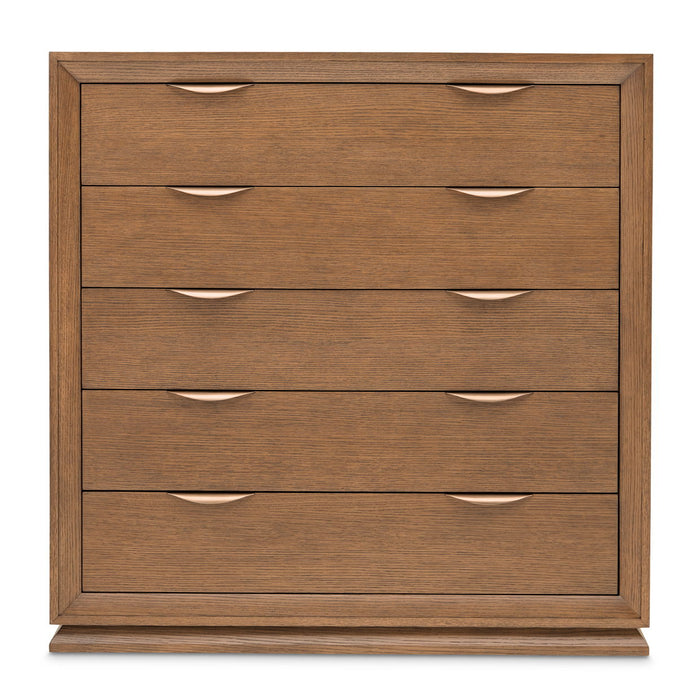 Portrait - 5-Drawer Chest With LED Lights - Sienna Brown Michael Amini