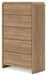 Gramburg - Five Drawer Chest - Warm Natural Brown Signature Design by Ashley®