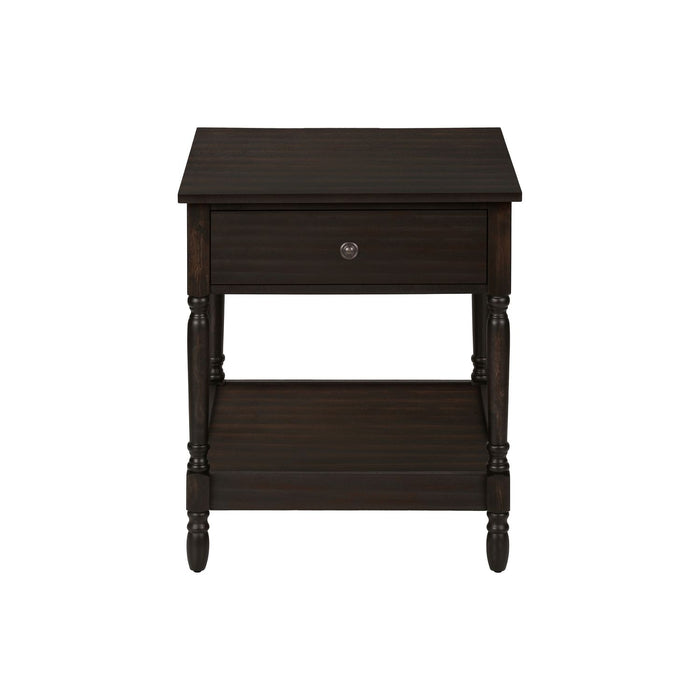 Accent - Table, 2 Tier, Square, Traditional - Walnut 8th Street