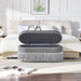 Oval Upholstered Storage Ottoman With Fringe Trim & Lift Top Lid Home Essentials
