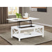 Slater - Lift Top Coffee Table With X Frame Design - White Furniture Max
