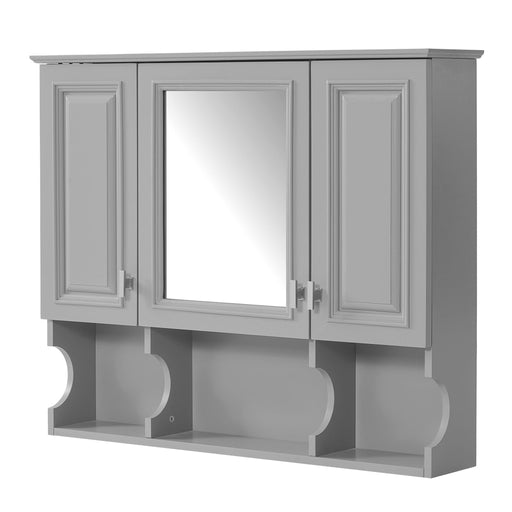 Wall Mounted Bathroom Medicine Wall Cabinet With Mirror & Open Shelves Hearth and Haven