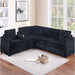 Modern Style L-Shape Sectional Set, USB Ports, Cup Holder Home Essentials