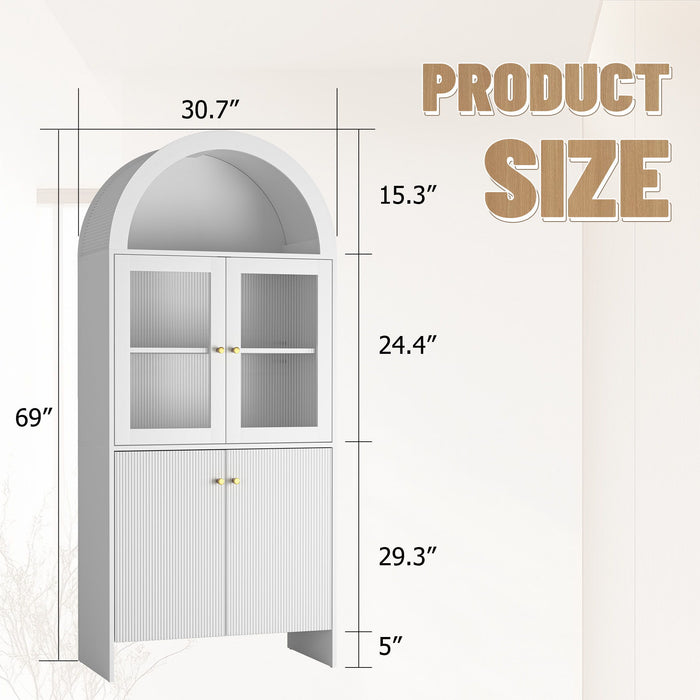 Modern Tech Inspired Dome Cabinet With LED Lighting