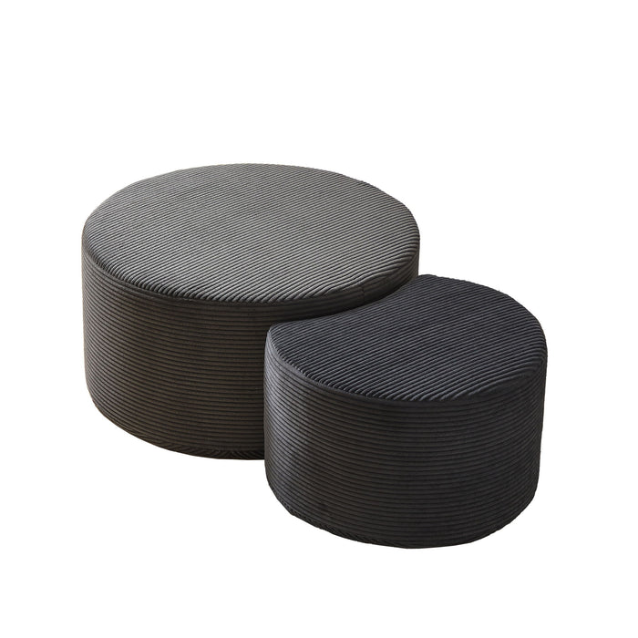 Modern Upholstered Round Coffee Table For Living Room (Set of 2) Home Essentials