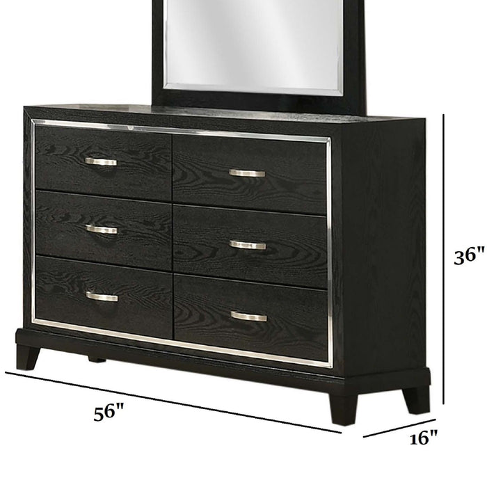 1 Piece Dresser With Tapered Legs Furniture - Black Home Essentials