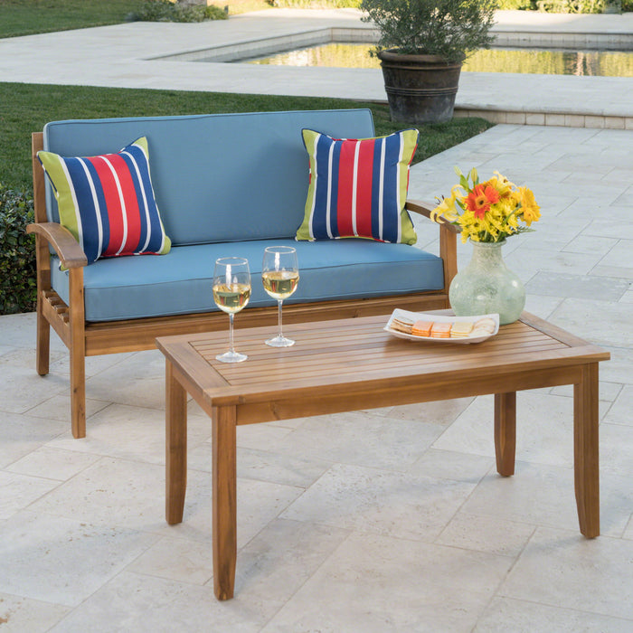 Shynel - Outdoor Seating Group With Cushions 4 Person Comfortable Design - Teak Noble House