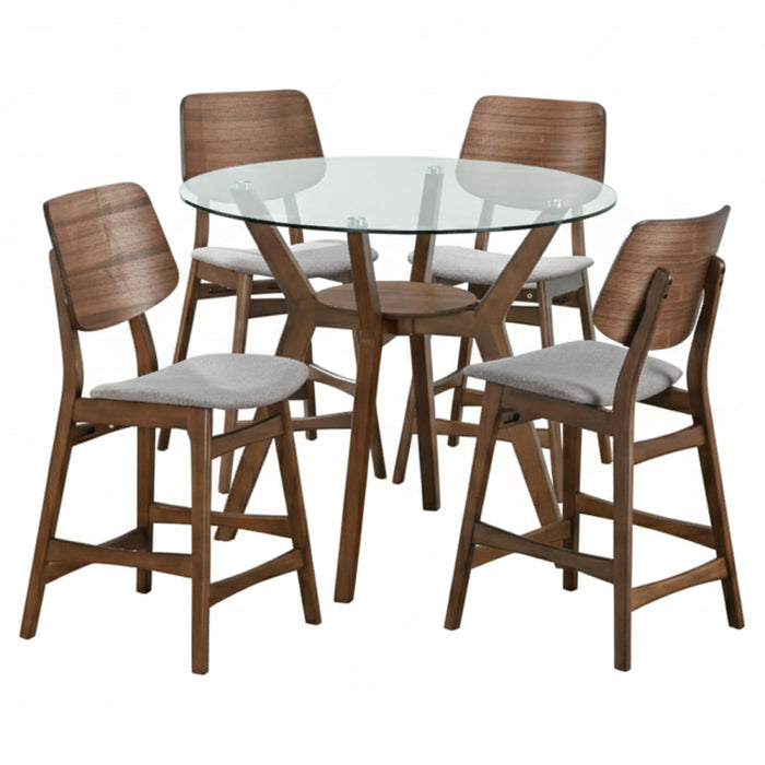 Oscar - Round Glass Counter Table Set New Classic