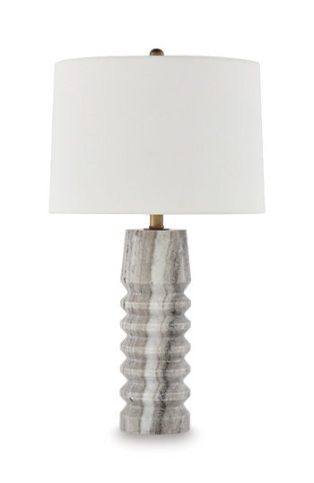 Desmont - Marble Table Lamp - White / Beige / Gray Signature Design by Ashley®