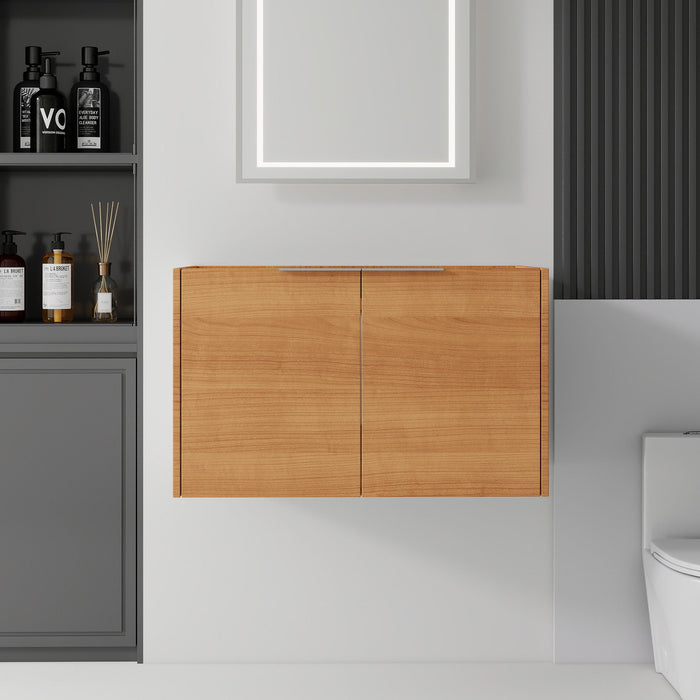 Floating Bathroom Vanity Cabinet & Soft Close Double Doors, Spacious Interior Storage, Wall Mounted, Cabinet Only Home Essentials