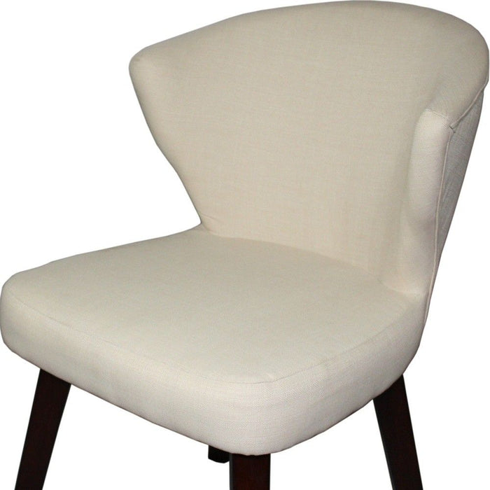 Wooden Curve Back Dining or Accent Chair 31" - Cream and Black