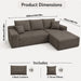 Modern L-Shaped Sectional Sofa With Left Facing Chaise Home Essentials
