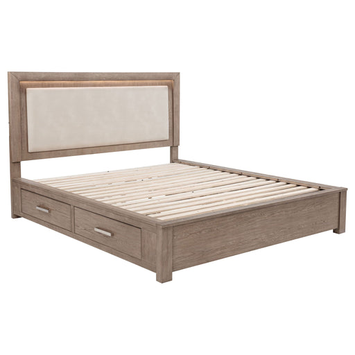 Gibbons - LED Storage Bed With Upholstered Headboard Furniture Max