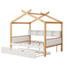 House Bed With Bookshelf Storage Hearth and Haven
