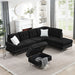 L-Shaped Sectional Sofa With Chaise And Storage Ottoman, Includes 2 Pillows Home Essentials
