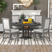 5 Piece Dining Set With Extendable Round Table And Upholstered Chairs Hearth and Haven