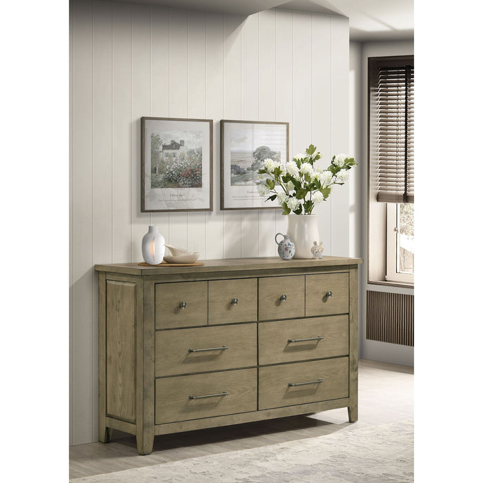 Pelton - 6 Drawer Dresser - Oak Furniture Max