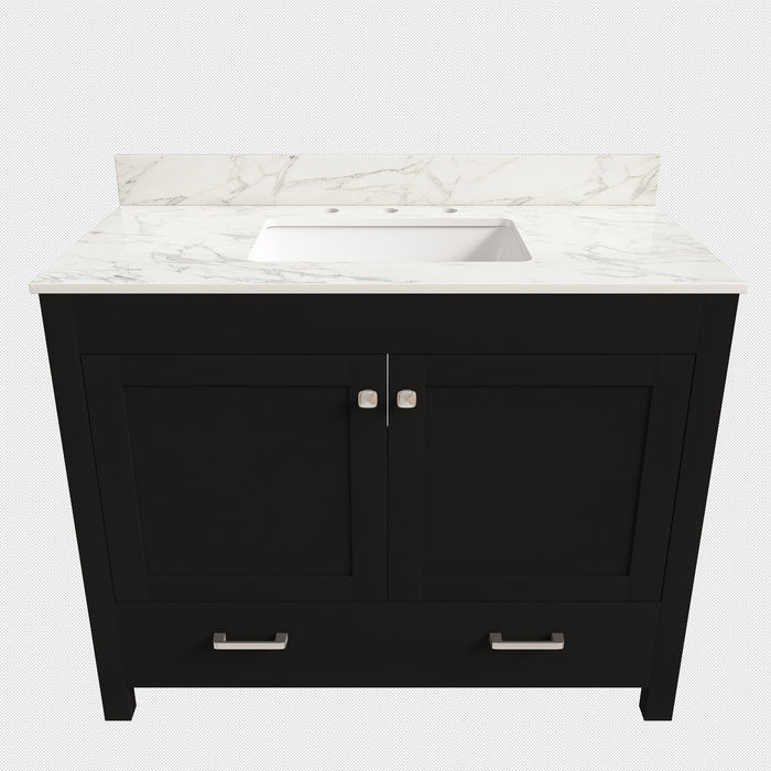 Bathroom Vanity Set, Sink And Faucet Holes Included - Black Home Essentials