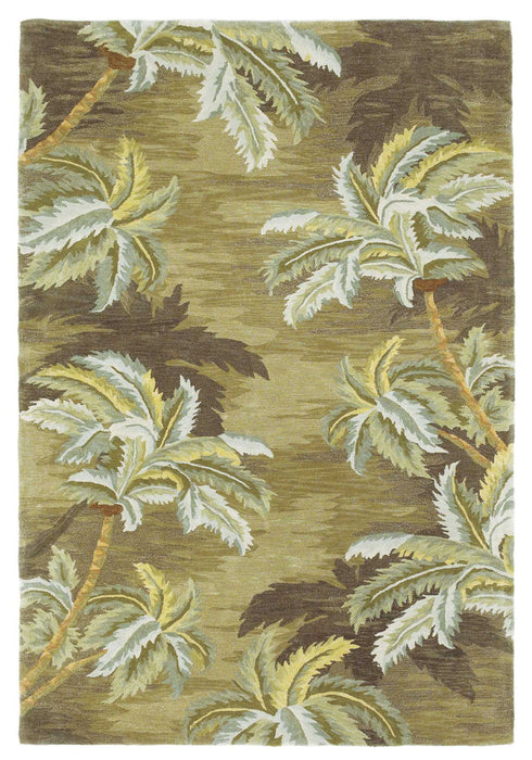 4' x 6' Hand Tufted Palm Trees Indoor Area Rug - Moss Green
