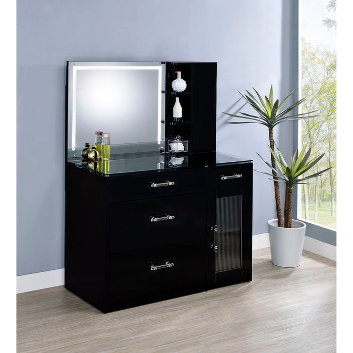 Kerr - 2 Drawer Makeup Vanity Table With Mirror And Stool Furniture Max